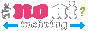 a transparent field showing the words THE NO AI WEBRING in gothic lettering, with the word NO in hot pink. there are two slender arrows pointing left and right that are bright blue and one neon green question mark (also gothic)